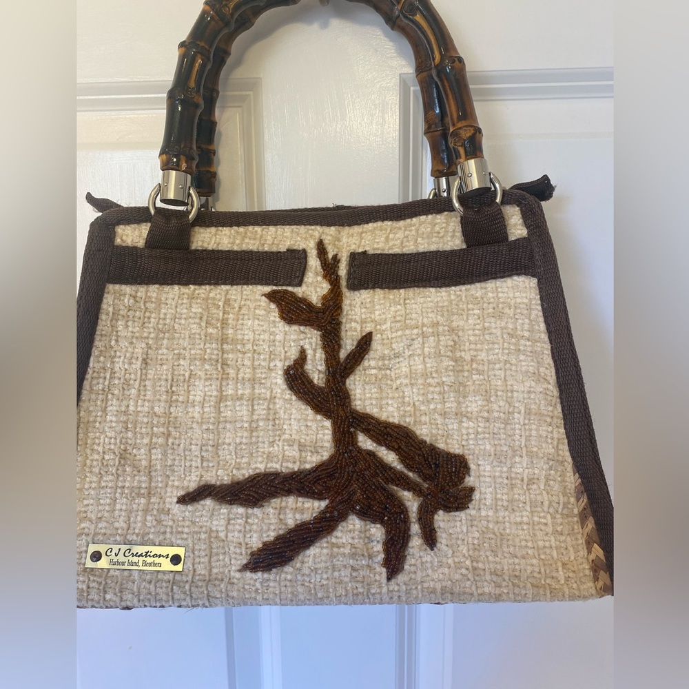 Harbour island lone tree straw bag